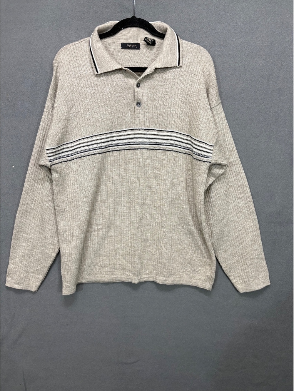 Cambridge Classics L Beige Merino Wool Blend Sweater